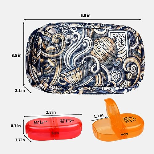 Weekly Travel Pill Organizer 2 Times a Day AM PM Rainbow Pill Box
