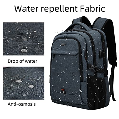 17 Inch Travel Laptop Backpack Water Resistant College Backpack for Men Laptop Bag with USB Charging Port