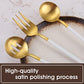 Matte White Gold Serving Silverware Set