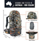 Hunting Backpack Internal Frame for Men Waterproof Hunting Pack Camouflage with Rifle Holder Extendable 80L Capacity