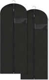 Dress Bags for Gowns Long, 60'' Garment Bags for Hanging Clothes, Suit Bag Cover for Storage and Travel, 2 Pack (Black)