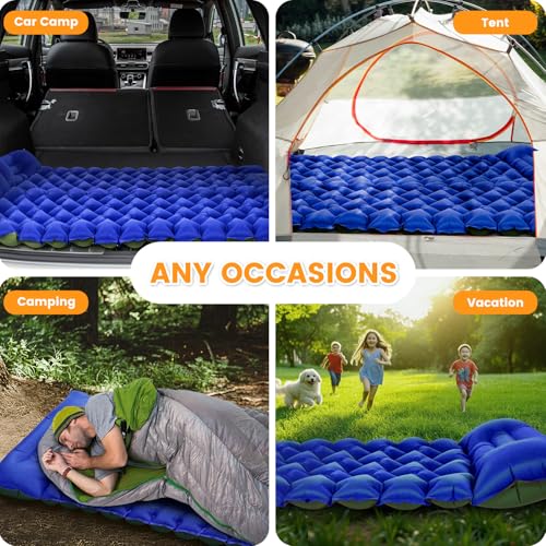 4 Inch Inflatable Camping Sleeping Pad with Foot Pump