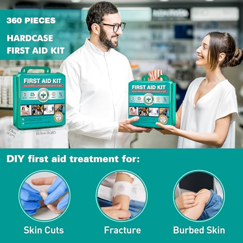 360 Pieces Hardcase First Aid Kit (360 Count)