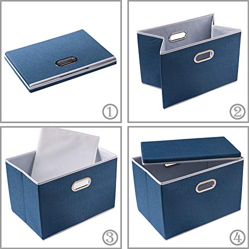Extra Large Collapsible Storage Bins with Lids [3 (3 Count)