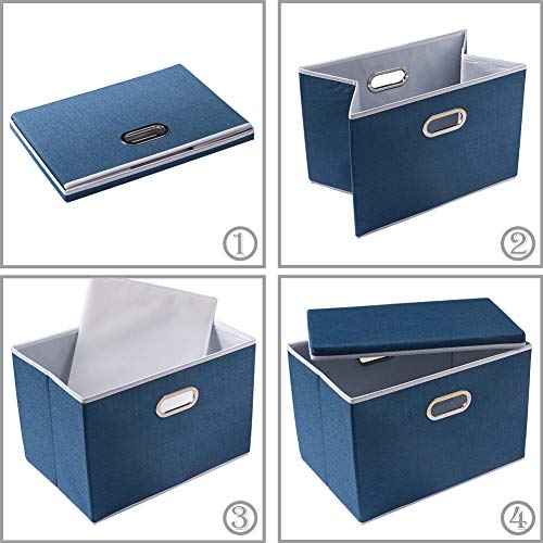 Extra Large Collapsible Storage Bins with Lids [5 (5 Count)