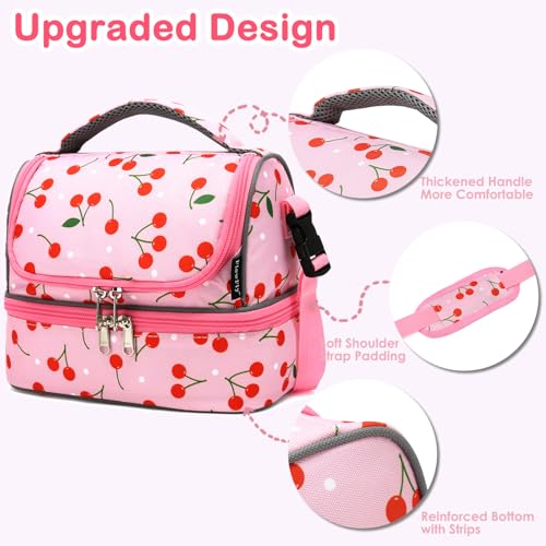 Kids Double Decker Cooler Insulated Lunch Bag Large Tote for Boys