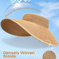 Womens Sun Visor Hats Wide Brim Straw Beach Hat UV Protection Ponytail Packable Beach Vacation Essentials Khaki