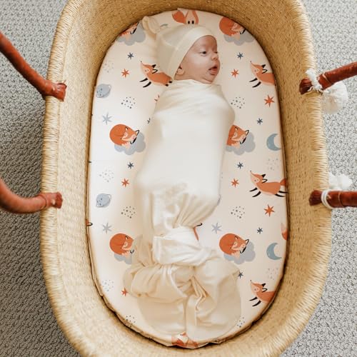 Stretch Fitted Bassinet Sheet Set BROLEX 2 Pack Cradle Sheets for Bassinet Pad (2 Count)