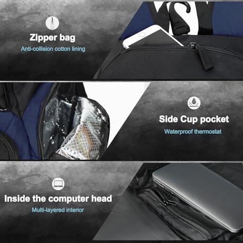 Large Basketball Backpack Sports Gym Bag with Ball Holder Ventilated Shoe Compartment Insulated Cooler Pockets Reflective Strips Fence Hook for Men Athletic Training