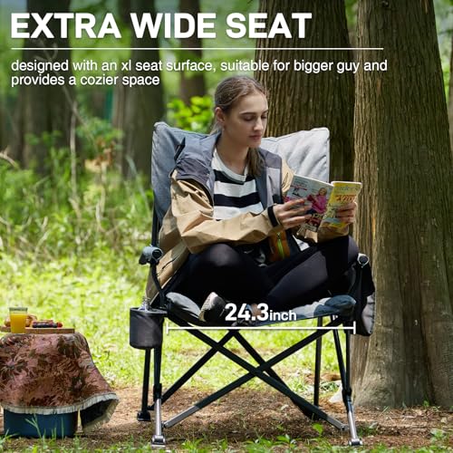 Padded Oversized Folding Camping Chair for Adults
