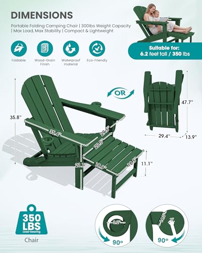 HDPE Folding Adjustable Adirondack Chair with Footrest