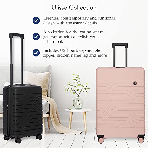 B Y Ulisse Checked Luggage with Spinner Wheels