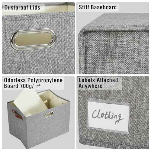 15" Fabric Storage Box with Lids (3 Count)