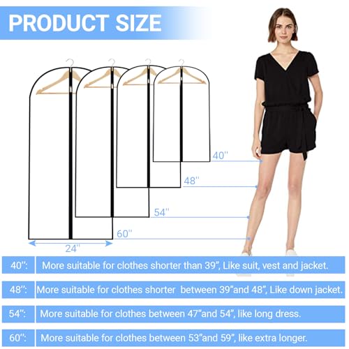 Garment Bags for Hanging Clothes 24'' x 55'' (12 Count)