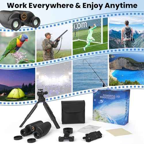 HD Binoculars 25x30 for Adults with Phone Adapter