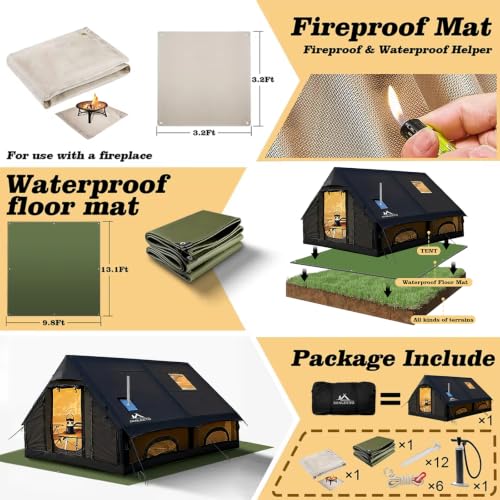 129 ft² Large Inflatable Tent for Camping