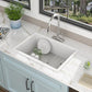 27"x19" White Undermount Kitchen Sink