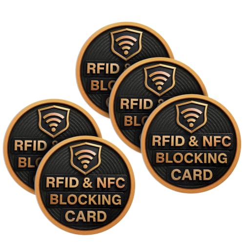 5 Pack Round Shape RFID Blocking Card for Credit Card (5 Count)