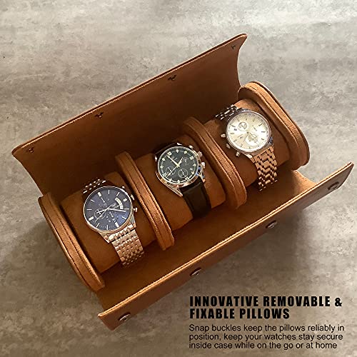 Longjet Watch Roll Travel Case for Men Portable Watches Organizer Box