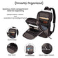 Leather Laptop Backpack for Men with Trolley Strap 16L Slim