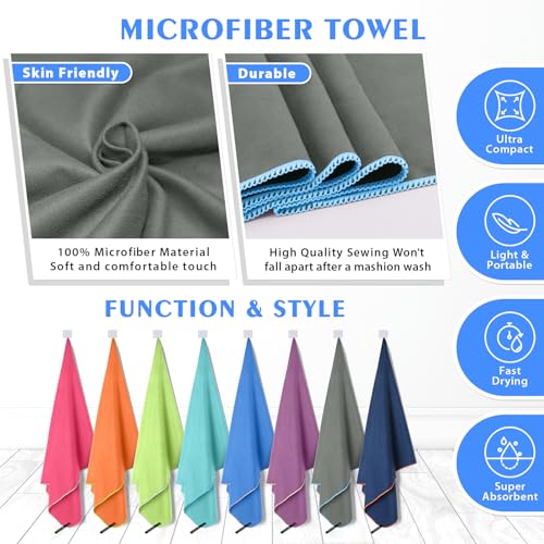 2 Pack Microfiber Camping Towels (2 Count)
