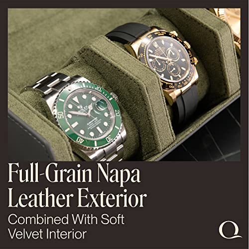 Leather Watch Roll Travel Case for 3 Watches