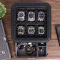 6 Slot Leather Watch Box with Valet Drawer