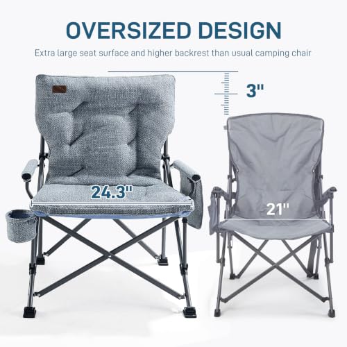Padded Oversized Folding Camping Chair for Adults