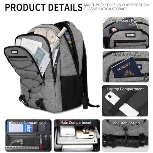 Grey Backpack for Men Women