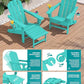 4 Pcs HDPE Folding Adjustable Adirondack Chair with Ottoman (4 Count)