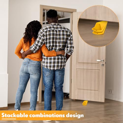 12 Pcs Heavy Duty Rubber Door Stops Wedge Stackable (12 Count)