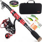 Fishing Rod and Reel Combo Set with Telescopic Fishing Pole Fishing Accessories and Carrier Bag for Saltwater Freshwater