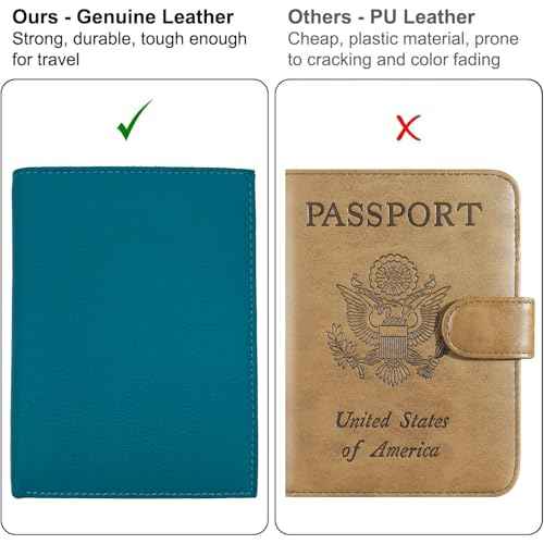 Deluxe Personalized Monogrammed Teal RFID Leather Passport Wallet