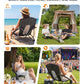 Beach Camping Folding Chairs for Adults Low Portable Chair with Cup Holder High Mesh Back for Outdoor Lawn Sand Travel Festival Concert