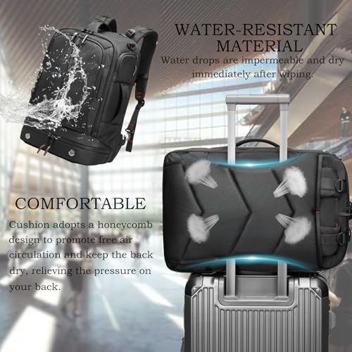 16 Inch Laptop Backpack Water Resistant Carry On Daypack Backpack Anti Theft Travel Rucksack Backpack with Shoe Compartment Shoulder Strap for Men Women