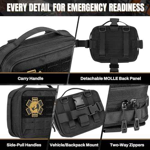 Vehicle IFAK Trauma Kit with CAT Tourniquet Black