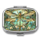 Metal 2 Compartment Pill Organizer Travel Friendly Portable Compact Pill Box Cute Pill Case to Hold Vitamins