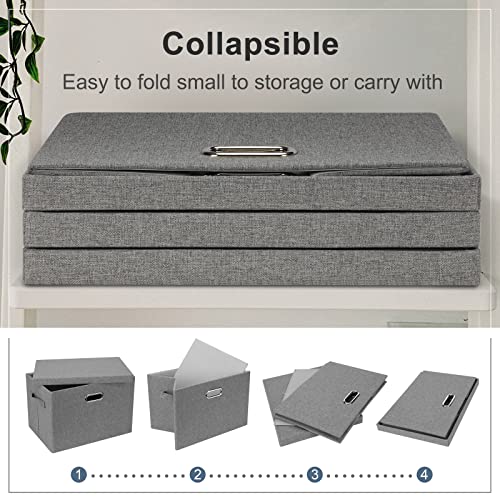 Large 17" 36 Quart Collapsible Stackable Storage Bins with Lids (5 Count)