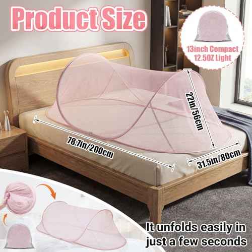 1 Pcs Mosquito Netting for Camping Bed 78 * 31 * 22 Inch