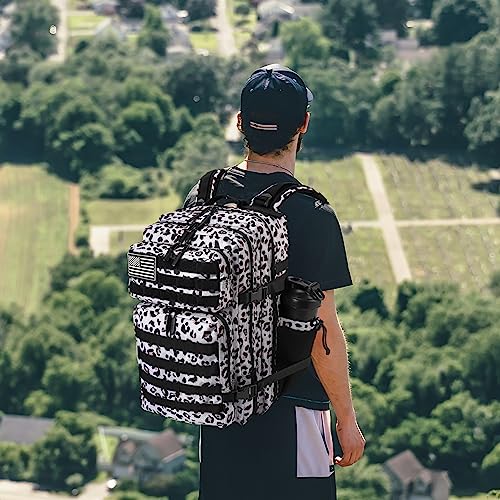 Military Tactical Backpack for Men and Women 45L Army 3 Days Assault Pack Bag Large Rucksack with Molle System White black