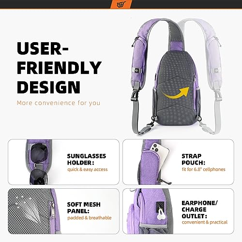 Sling Bag RFID Crossbody Sling Backpack Cross Body Shoulder Bag Travel Hiking Daypack for Women Men