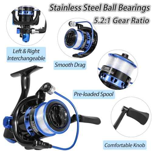 Fishing Rod 6.9ft Telescopic Fishing Rod and Reel Combo with Fishing Pliers and Lip Gripper Fishing Equipment