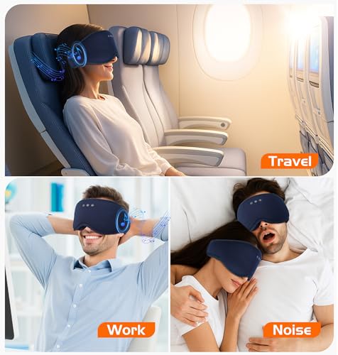 Bluetooth Sleep Mask with 2 Removable 3D Contoured Cup