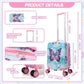 Kids Luggage Set 2 Pcs Carry On Rolling Suitcase with U shaped Pillow Butterfly Toddler Suitcase for Girls Hardside Luggage with Spinner Wheels Airline Approved (2 Count)