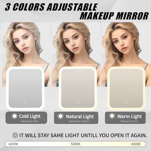 Travel Makeup Bag with LED Mirror
