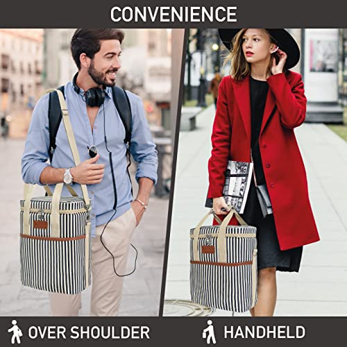 Insulated Wine Cooler Bag Leakproof 6 Bottle Tote Carrier (6 Count)