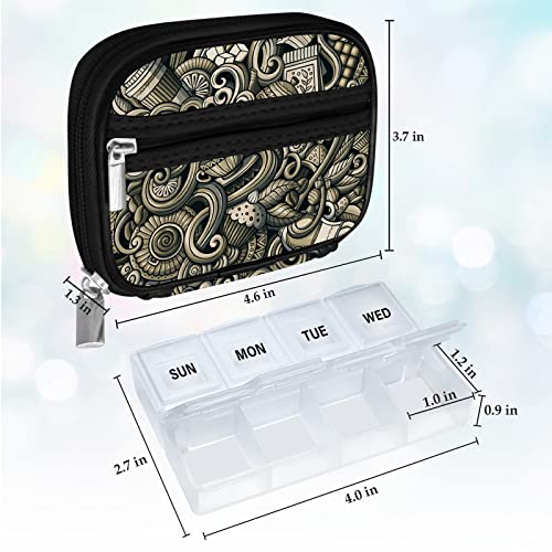 Weekly Travel Pill Organizer Pill Case for Purse with Removable 7 Day Pill Box