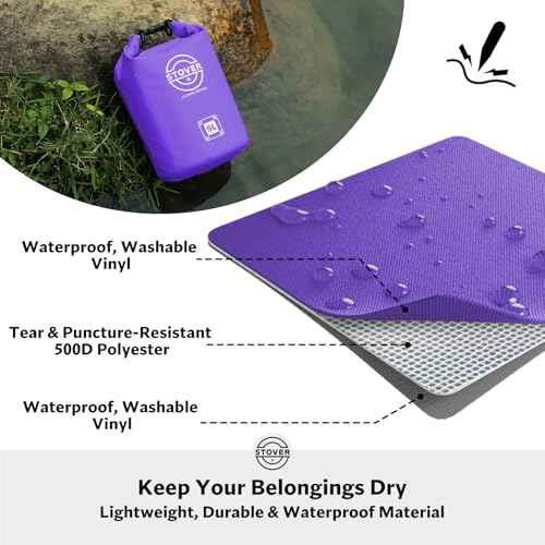 5/10/25/30/40L Waterproof Dry Bag, Small Lightweight Roll Top Dry Bag Backpack w/Waterproof Phone Case, Kayaking, Travel, Hiking, Fishing, Tubing, Camping, the Beach, Men/Women (Purple)