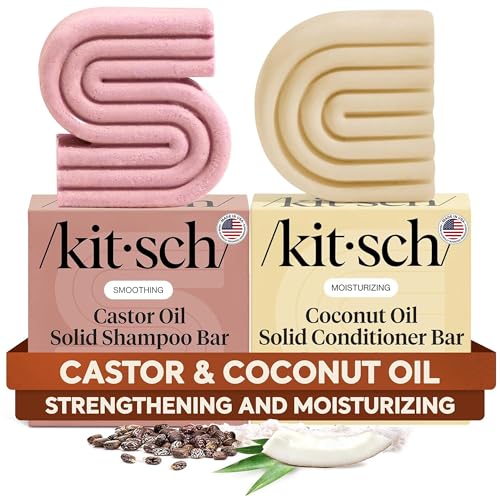 Castor Oil Shampoo Bar & Coconut Oil Conditioner Bar (5.9 Ounce)
