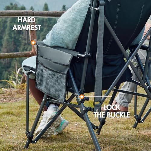 Camping Chair with Lumbar Support for Adults Folding Portable High Back Oversized